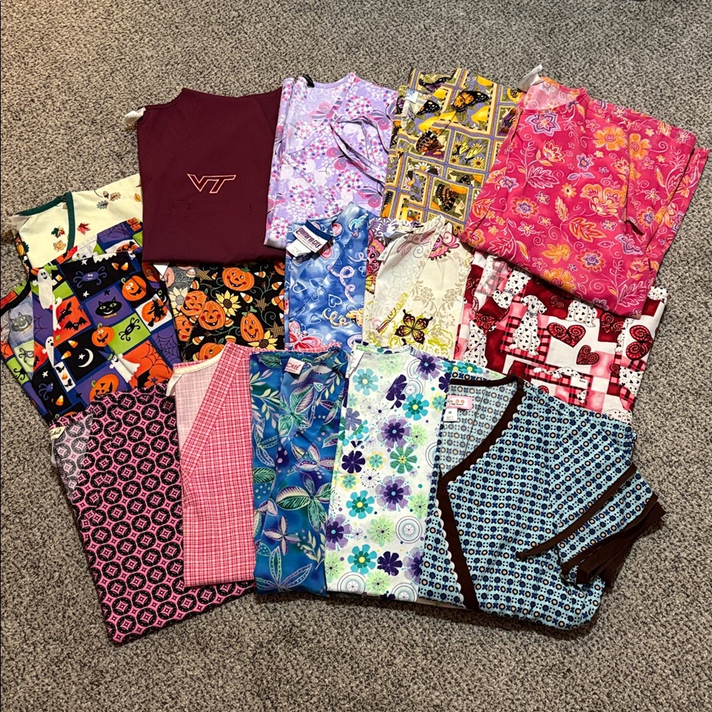 Lot of 15 Scrub Tops